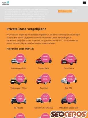 privateleasevergelijker.nl tablet preview