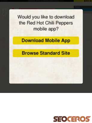 redhotchilipeppers.com tablet náhľad obrázku
