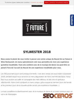 restauracjafuture.pl/fr/imprezy-okolicznosciowe-fr/sylwester-2018 tablet 미리보기