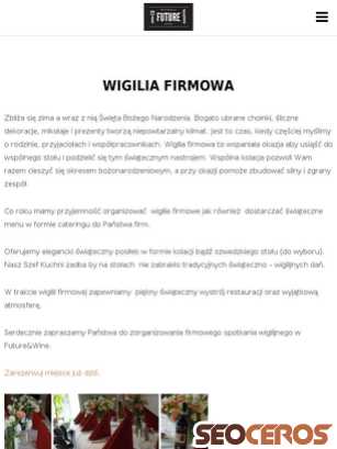 restauracjafuture.pl/imprezy-okolicznosciowe/wigilia-firmowa tablet vista previa