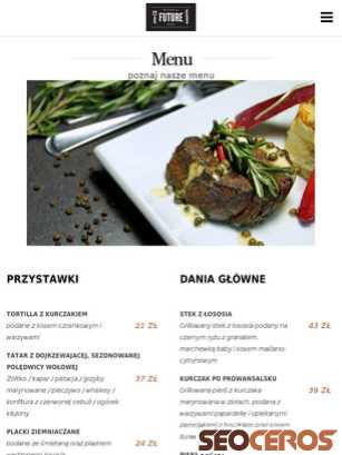restauracjafuture.pl/menu tablet náhled obrázku