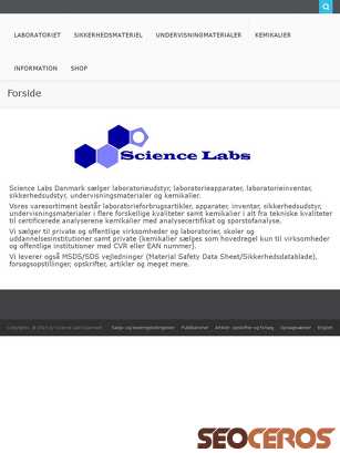 sciencelabs.dk tablet preview