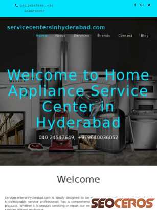 servicecentersinhyderabad.com tablet Vista previa