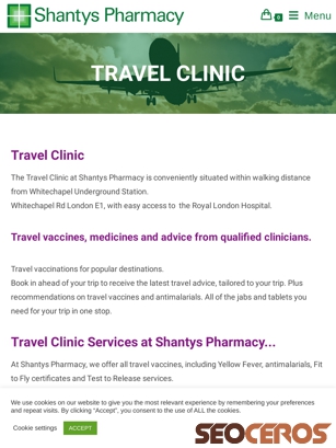 shantyspharmacy.com/travel-vaccines tablet előnézeti kép