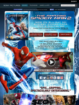 theamazingspiderman.com tablet preview