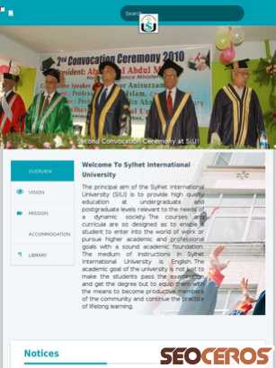 siu.edu.bd tablet náhled obrázku