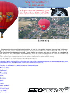 skyadventures.co.uk tablet Vista previa
