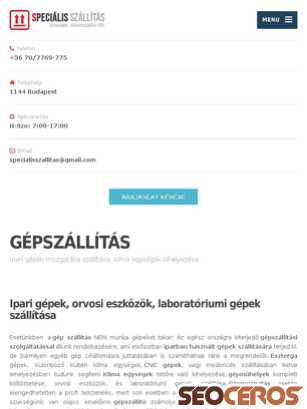 specialisszallitas.hu/gepszallitas tablet förhandsvisning