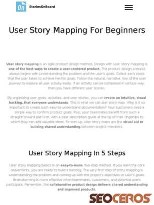 storiesonboard.com/user-story-mapping-intro.html tablet förhandsvisning