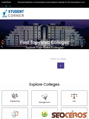 studentcorner.epsiindia.org tablet náhľad obrázku