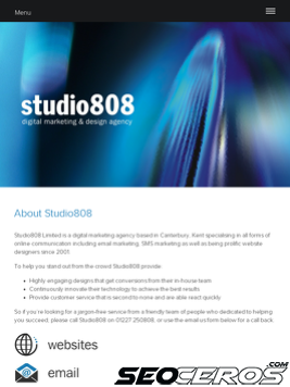 studio808.co.uk tablet Vista previa