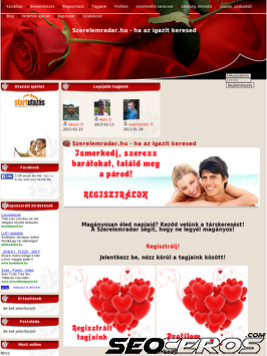 szerelemradar.hu tablet előnézeti kép