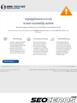 tapappliances.co.uk tablet 미리보기