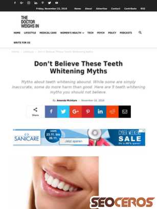 thedoctorweighsin.com/teeth-whitening-myths tablet obraz podglądowy