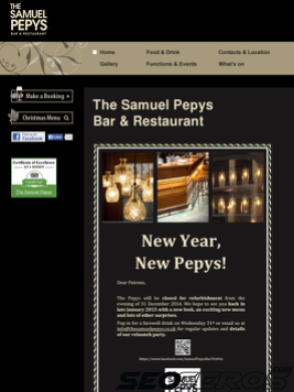 thesamuelpepys.co.uk tablet preview