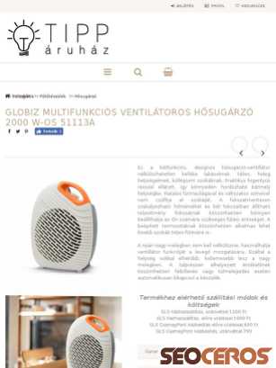 tipparuhaz.hu/Globiz-multifunkcios-ventilatoros-hosugarzo-2000-W tablet előnézeti kép