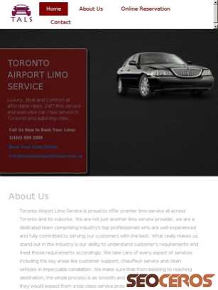 torontoairportlimoservice.ca tablet preview