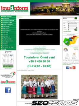 tourinform.hu tablet előnézeti kép