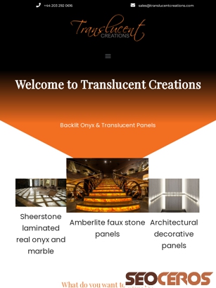 translucentcreations.com tablet Vista previa