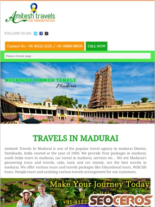 travelsinmadurai.co.in tablet előnézeti kép