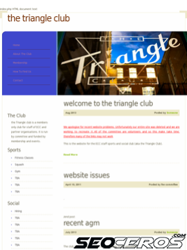 triangle-club.co.uk tablet Vista previa