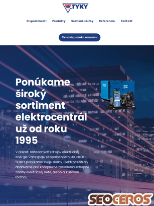 tyky.sk/novyweb tablet előnézeti kép