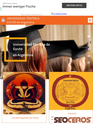 universidadtantrica.org.ar tablet előnézeti kép