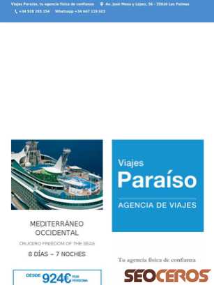 viajesparaiso.es tablet náhled obrázku