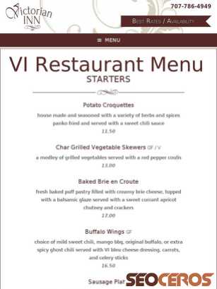 victorianvillageinn.com/the-vi-restaurant/menu tablet obraz podglądowy