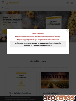 vinartis.hu tablet preview