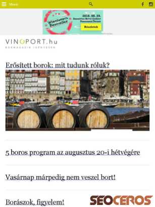 vinoport.hu tablet förhandsvisning