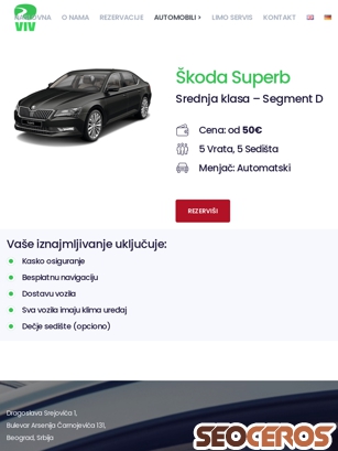 vivrentacar.rs/skoda-superb tablet előnézeti kép