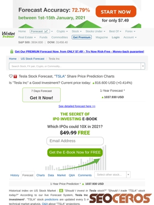 walletinvestor.com/stock-forecast/tsla-stock-prediction tablet 미리보기