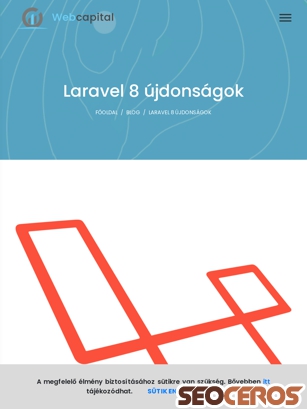 webcapital.dev/hu/blog/laravel-8-ujdonsagok tablet náhled obrázku