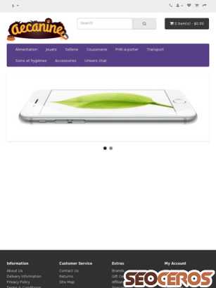 webshop.aecanine.com tablet previzualizare