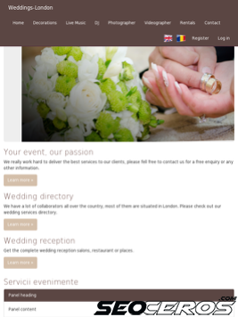 weddings-london.co.uk tablet náhled obrázku