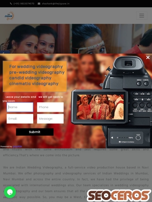 weddingvideographyindia.com tablet vista previa