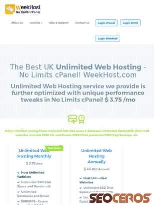 weekhost.com/unlimited-web-hosting tablet previzualizare