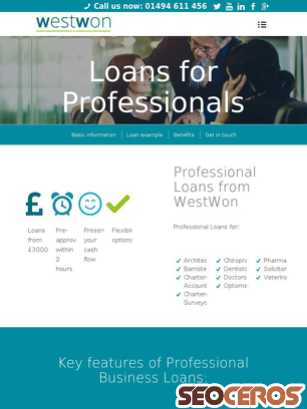 westwon.co.uk/business-loans-and-leasing/professions-loans tablet preview