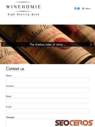 winehomie.com/contact-us tablet preview