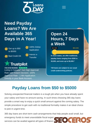 365dayloans.ca tablet preview