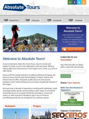 absolutetours.com tablet náhled obrázku