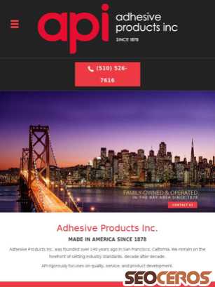 adhesiveproductsinc.com tablet prikaz slike