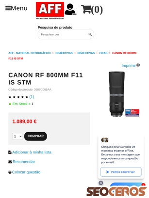 affloja.com/CANON-RF-800MM-F11-IS-STM tablet náhled obrázku