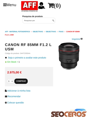 affloja.com/CANON-RF-85MM-12-L-USM tablet náhľad obrázku