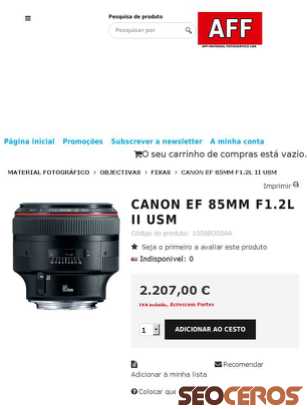 affloja.com/Canon-EF-85mm-f/12L-II-USM tablet preview