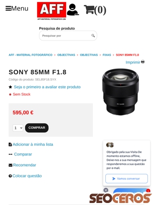 affloja.com/SONY-85MM-F18 tablet náhľad obrázku