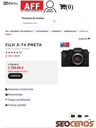 affloja.com/FUJI-x-t4-preta tablet obraz podglądowy