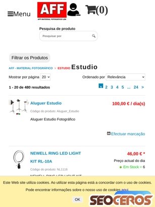affloja.com/iluminacao-estudio tablet előnézeti kép