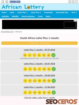 africanlottery.net/lotto-plus tablet preview